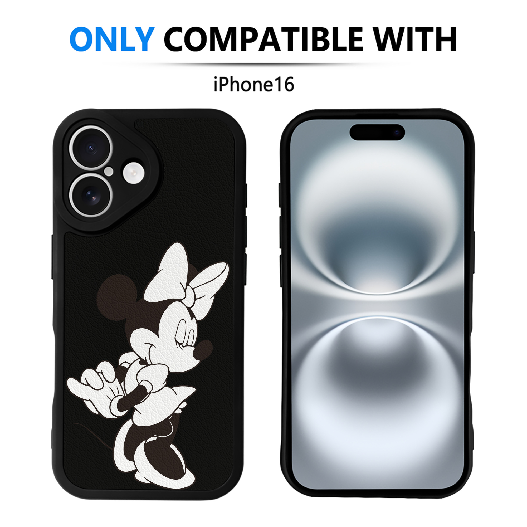 （画像用） ミッキーマウス Mickey Mouse 【iPhone 16シリーズ対応】シリコンスマホケース（レザー調） 材質：シリコン